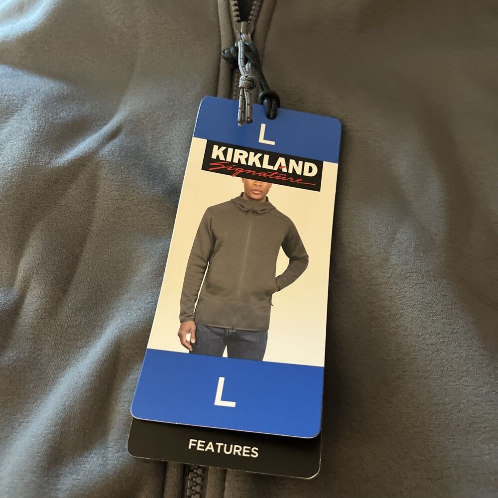 Kirkland Signature Men’s Hooded Jacket Dark Grey Large New With Tags